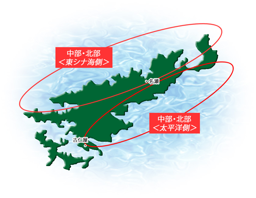 奄美大島のマップ