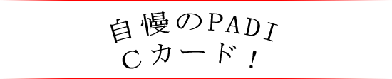 自慢のPADI「ライセンスCカード」